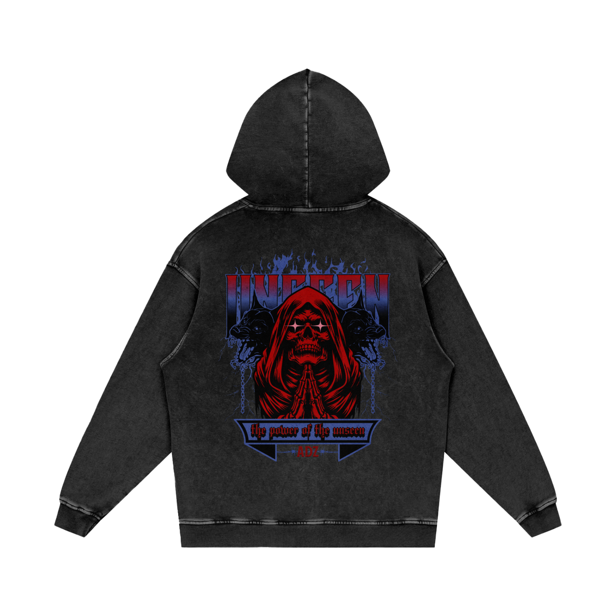ADZ Unseen Snow Washed Loose Cotton Hoodie
