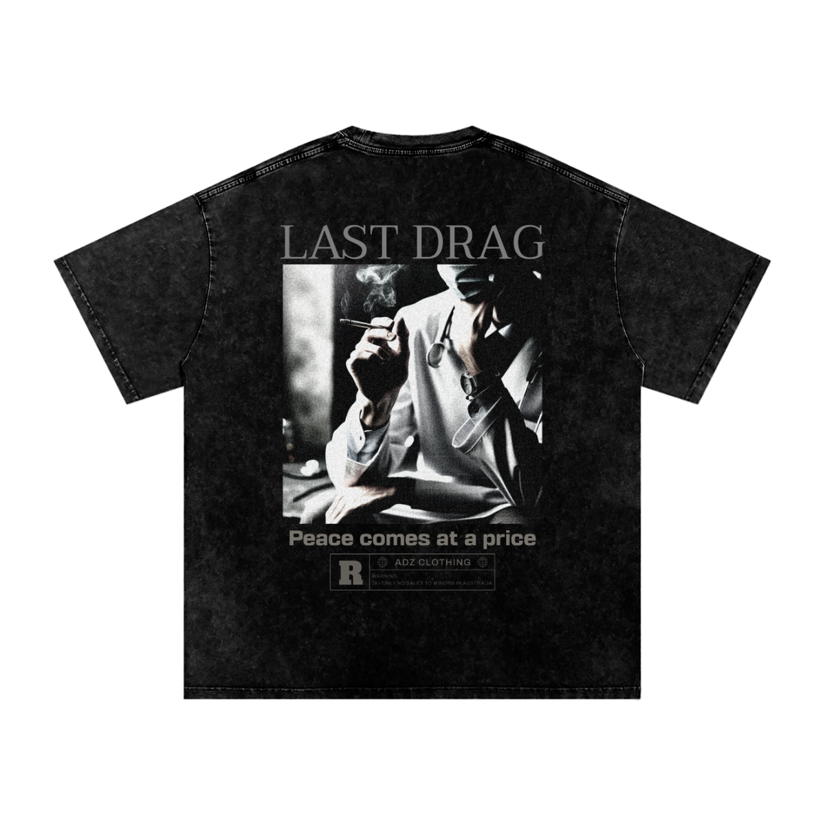 ADZ Last Drag Snow Washed Oversized Cotton T-Shirt