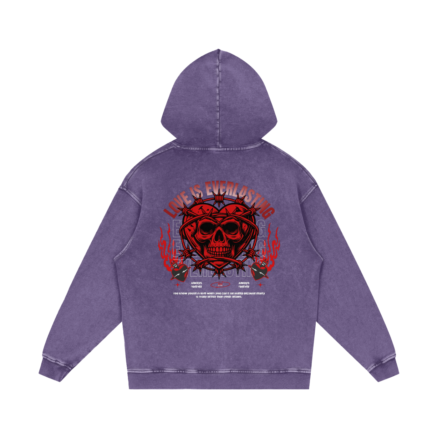 ADZ Tough Love Snow Washed Loose Cotton Hoodie