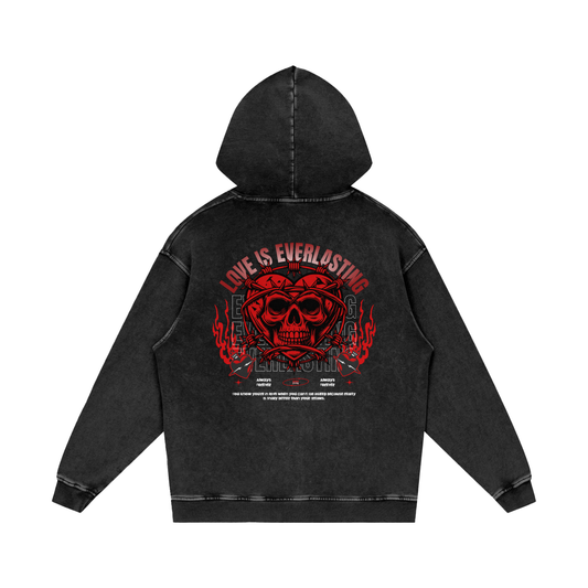 ADZ Tough Love Snow Washed Loose Cotton Hoodie