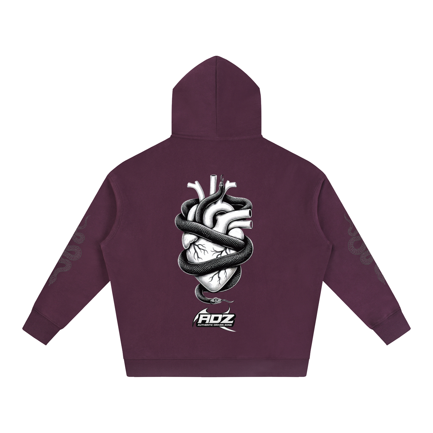 ADZ Snake Code Oversize Fleeced Hoodie (pocket)
