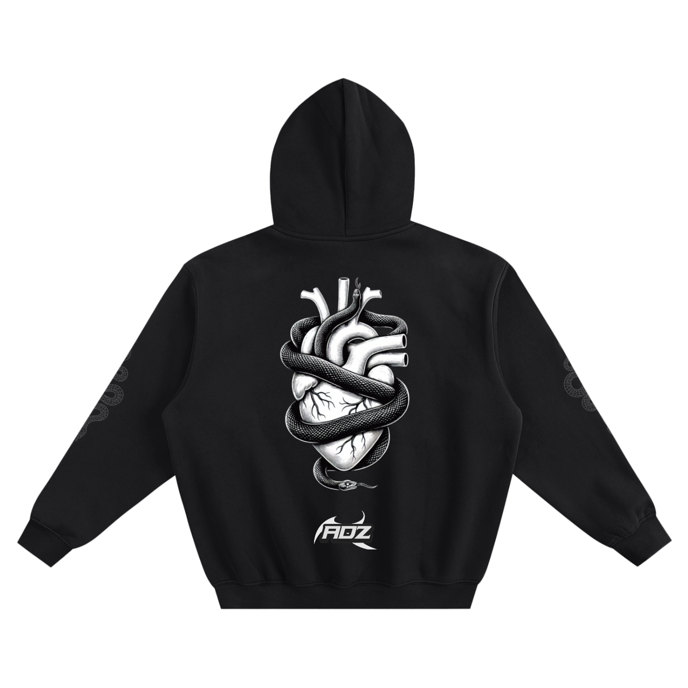 ADZ Snake Code Fleeced Boxy Hoodie (N0 POCKET)