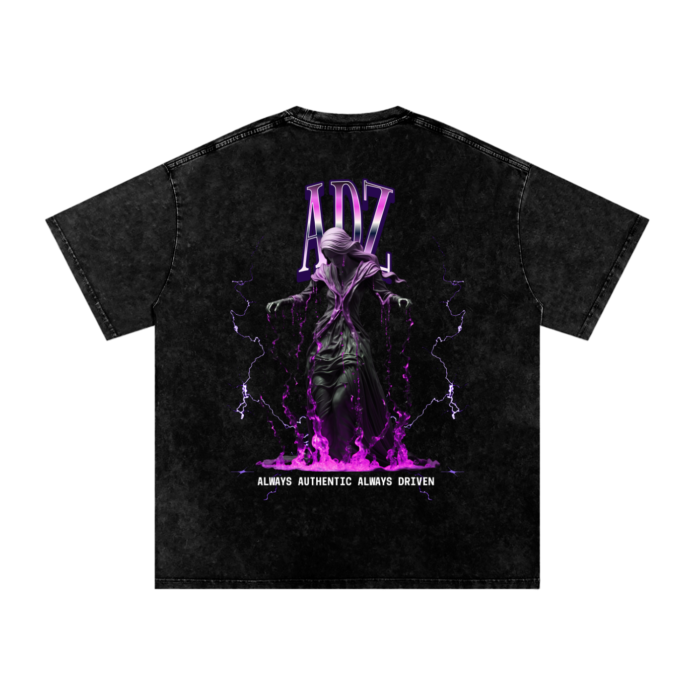 ADZ Lightning Snow Washed Oversized Cotton T-Shirt