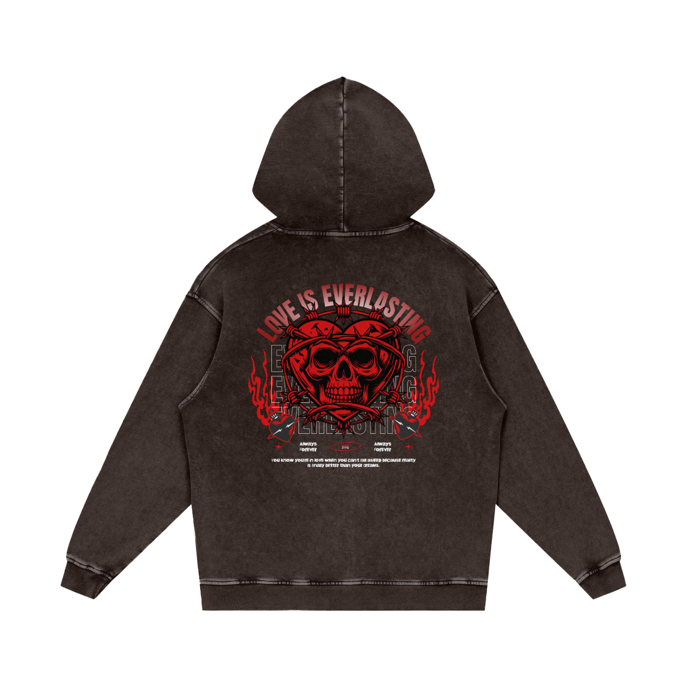 ADZ Tough Love Snow Washed Loose Cotton Hoodie