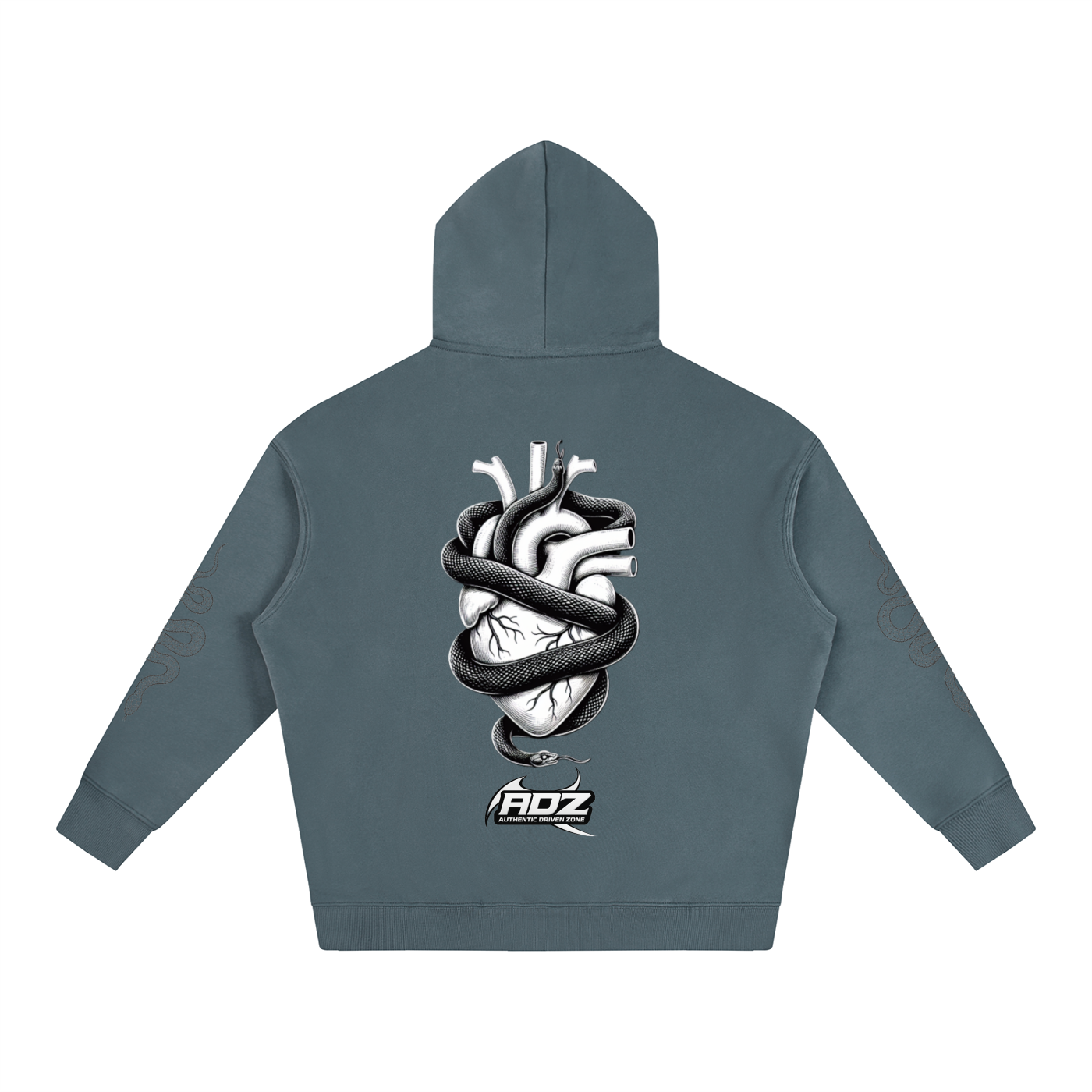 ADZ Snake Code Oversize Fleeced Hoodie (pocket)